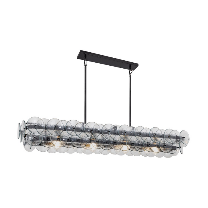 Maxim 21826 Loren 5-lt 54" Linear Pendant - Gunmetal/Textured Clear Glass