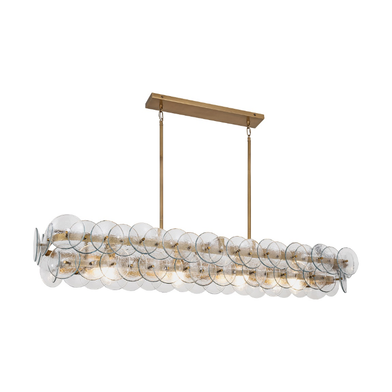 Maxim 21826 Loren 5-lt 54" Linear Pendant - Weathered Brass/Textured Clear Glass