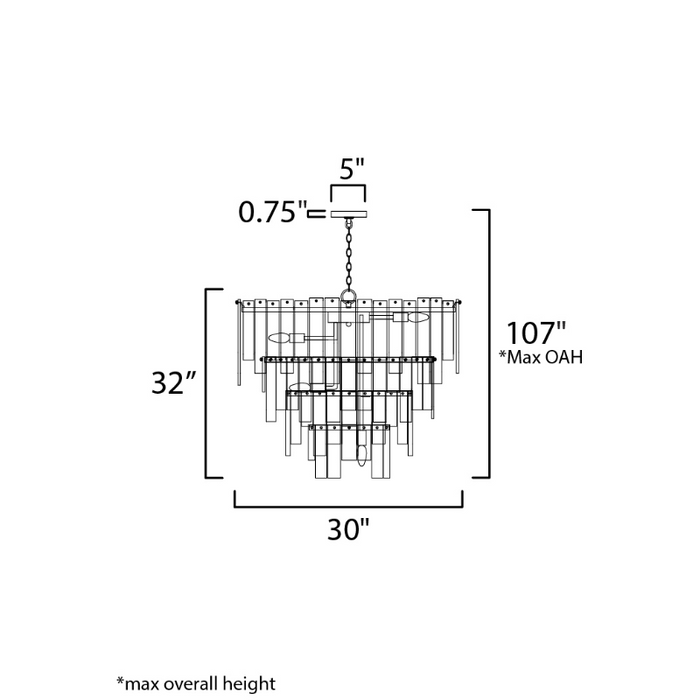 Maxim 21837 Warren 12-lt 30" Pendant