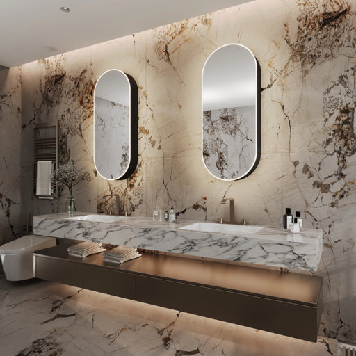Paris Mirror Onyx 18" x 42" LED Mirror Cabinet, 3CCT Selectable