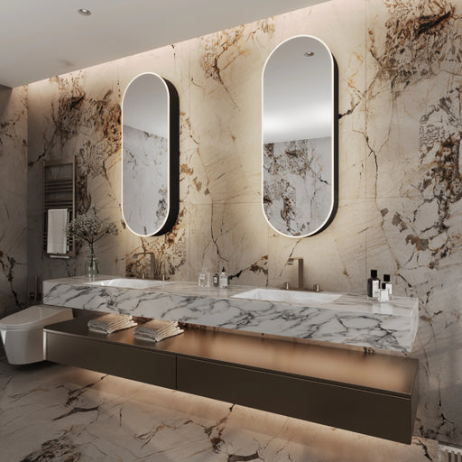 Paris Mirror Onyx 18" x 48" LED Mirror Cabinet, 3CCT Selectable