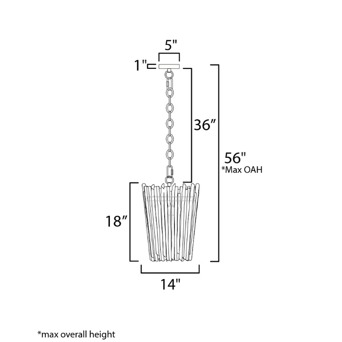 Maxim 22421 Baywood 1-lt 14" Pendant