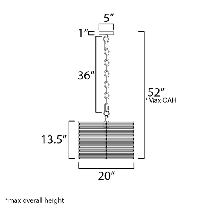 Maxim 22445 Vannerie 4-lt 20" Pendant