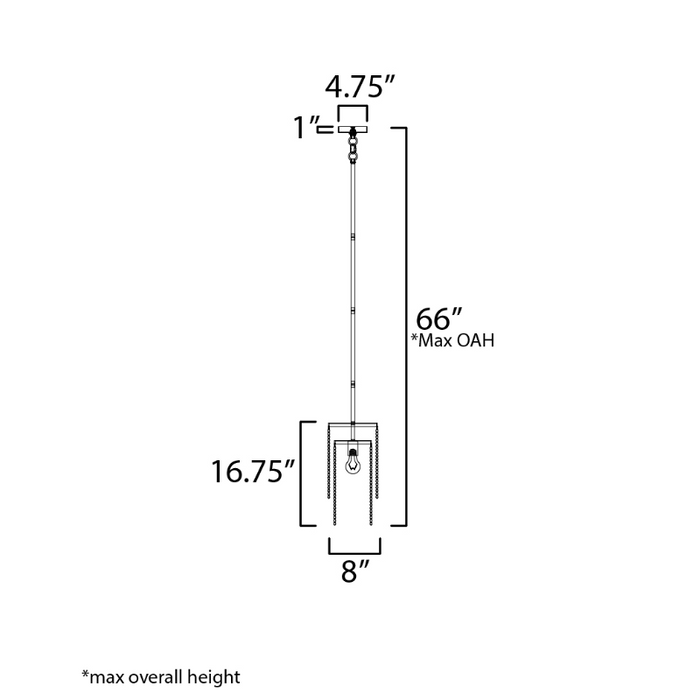 Maxim 22461 Fontaine 1-lt 8" Pendant