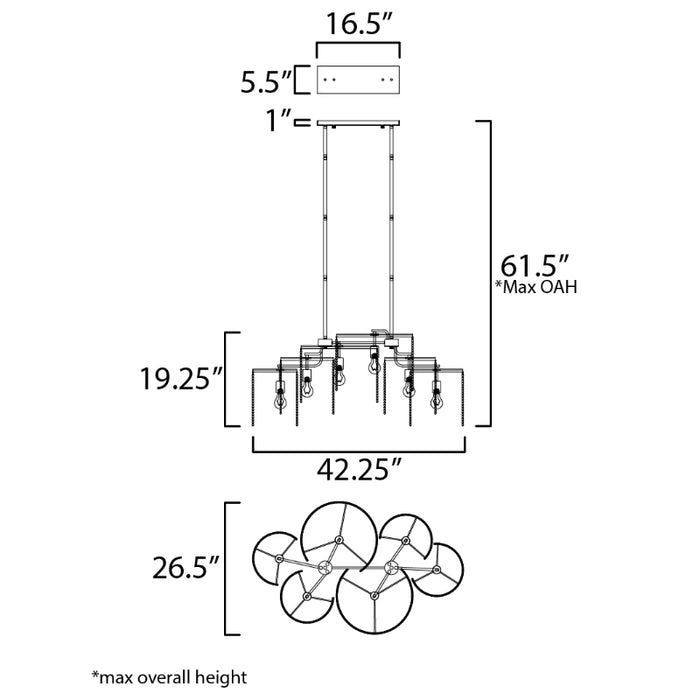 Maxim 22466 Fontaine 6-lt 42" Linear Pendant