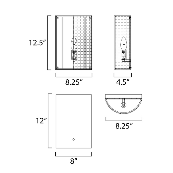 Maxim 22471 Cestino 1-lt 12" Tall Wall Sconce
