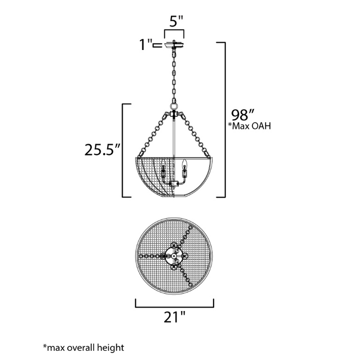 Maxim 22473 Cestino 4-lt 21" Pendant