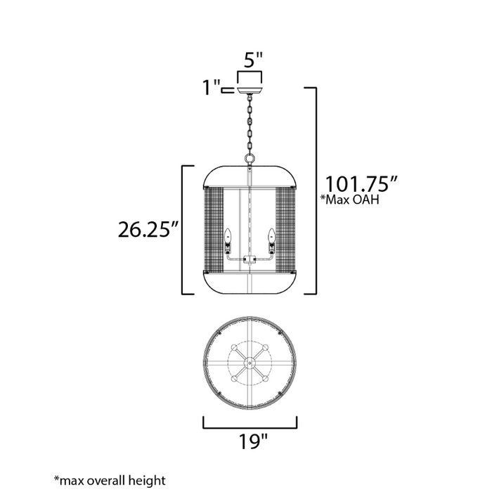 Maxim 22474 Cestino 4-lt 19" Pendant