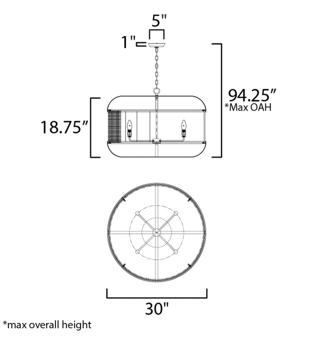 Maxim 22475 Cestino 5-lt 30" Chandelier