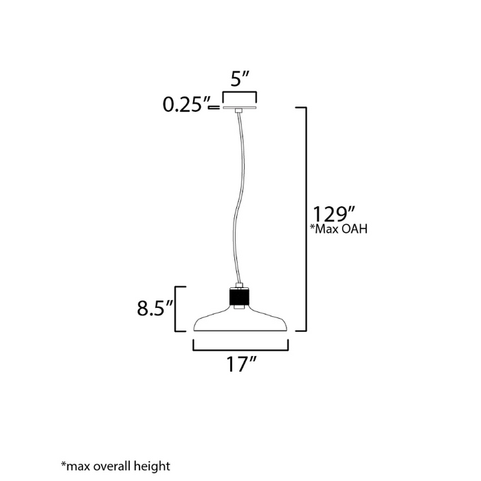 Maxim 22494 Bingham 1-lt 17" Pendant