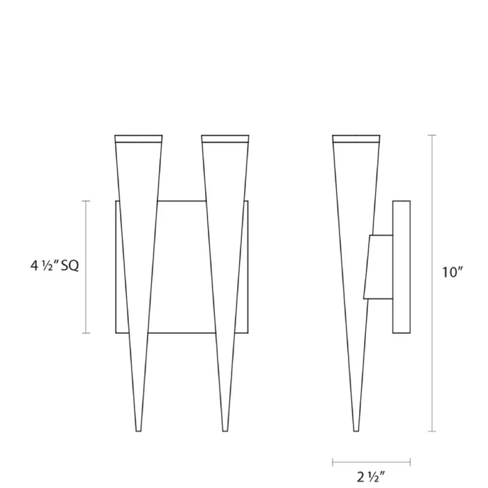 Sonneman 2382 Micro Cone 2-lt 10" Tall LED Double Sconce