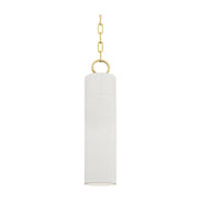 Hudson Valley 2384 Brookville 1-lt 21" Pendant-Aged Brass with White