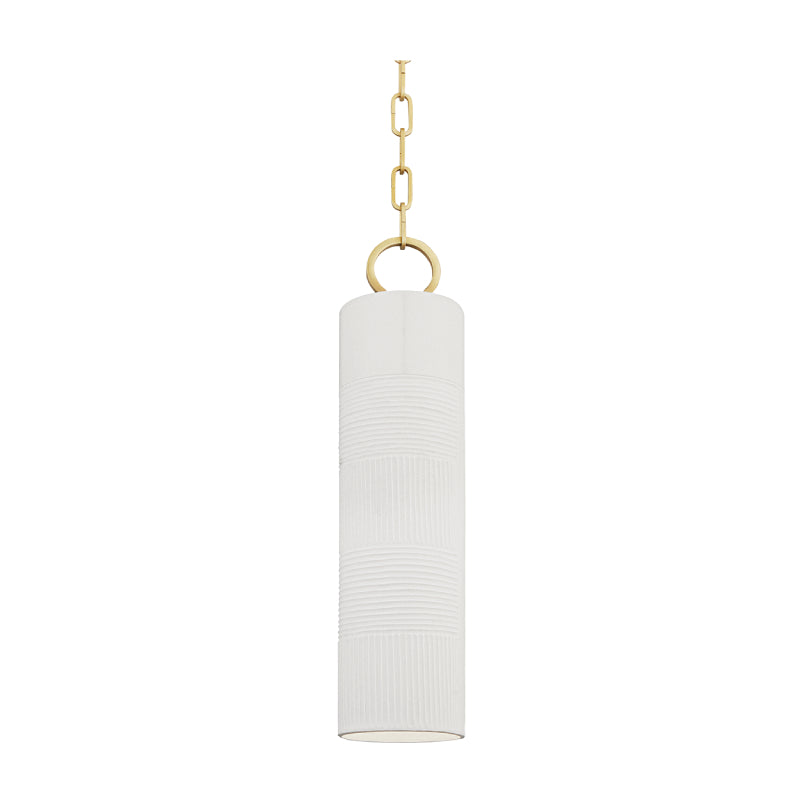 Hudson Valley 2384 Brookville 1-lt 21" Pendant-Aged Brass with White