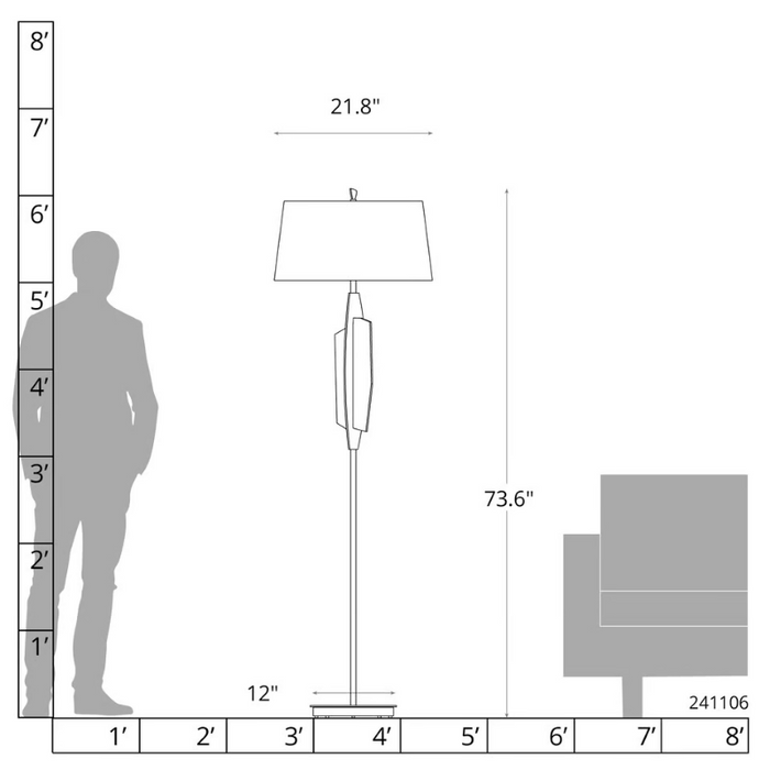 Hubbardton Forge 241106 Volterra 1-lt 74" Tall Floor Lamp