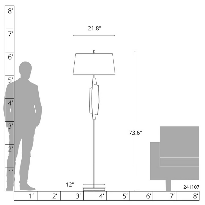 Hubbardton Forge 241107 Cambrian 1-lt 74" Tall Floor Lamp