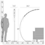 Hubbardton Forge 241108 Glissade 1-lt 80" Tall LED Floor Lamp