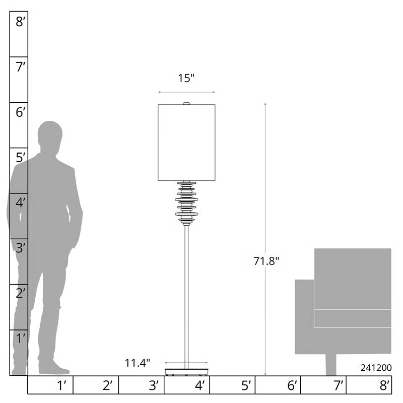 Hubbardton Forge 241200 Cairn 1-lt 72" Tall Floor Lamp