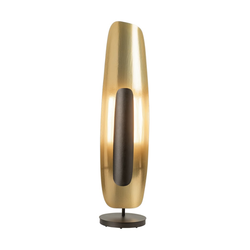 Hubbardton Forge 241201 Shield 1-lt 50" Tall LED Short Floor Lamp - Oil Rubbed Bronze/Modern Brass