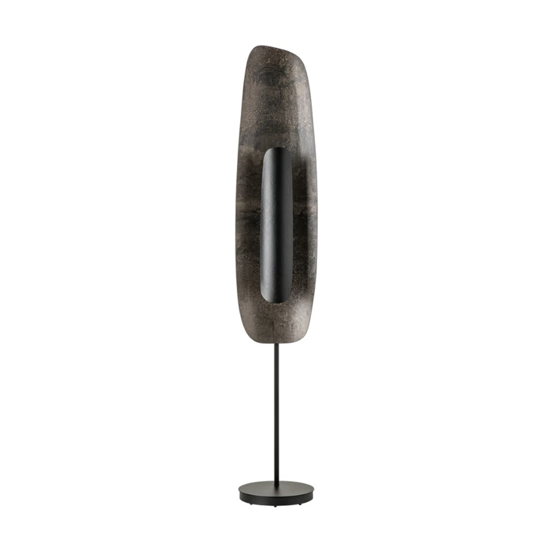 Hubbardton Forge 241203 Shield 1-lt 70" Tall LED Floor Lamp - Black/Clear Steel