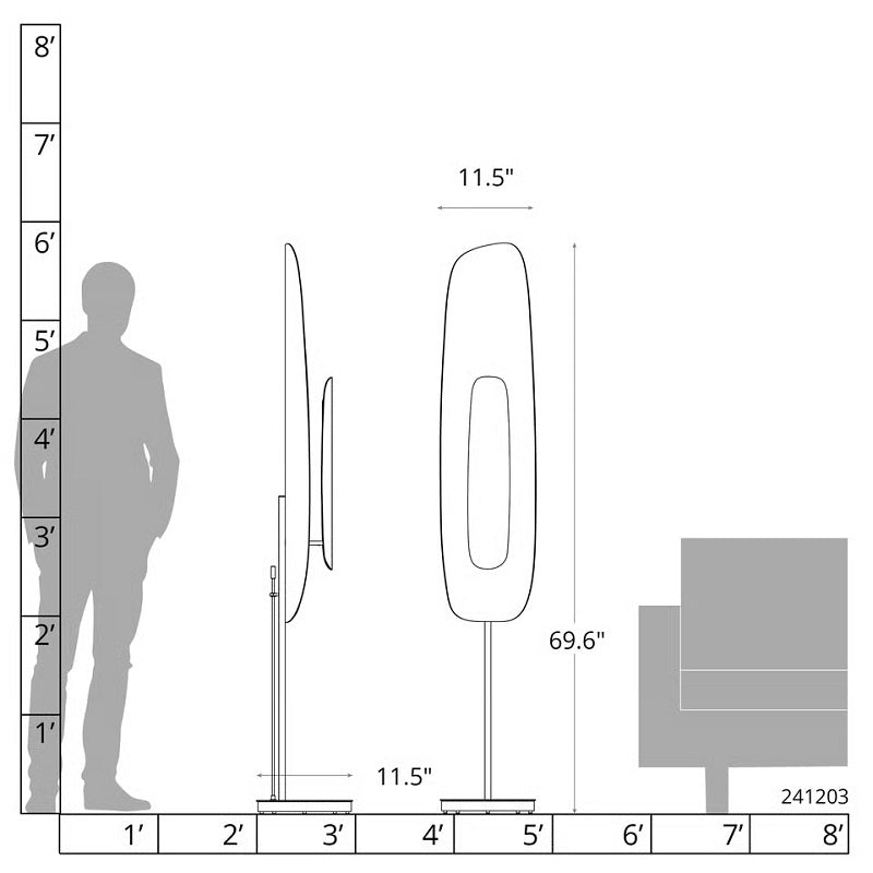 Hubbardton Forge 241203 Shield 1-lt 70" Tall LED Floor Lamp