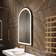 Paris Mirror Chic 28" x 48" Arch LED Vanity Front-Lit Mirror - Black