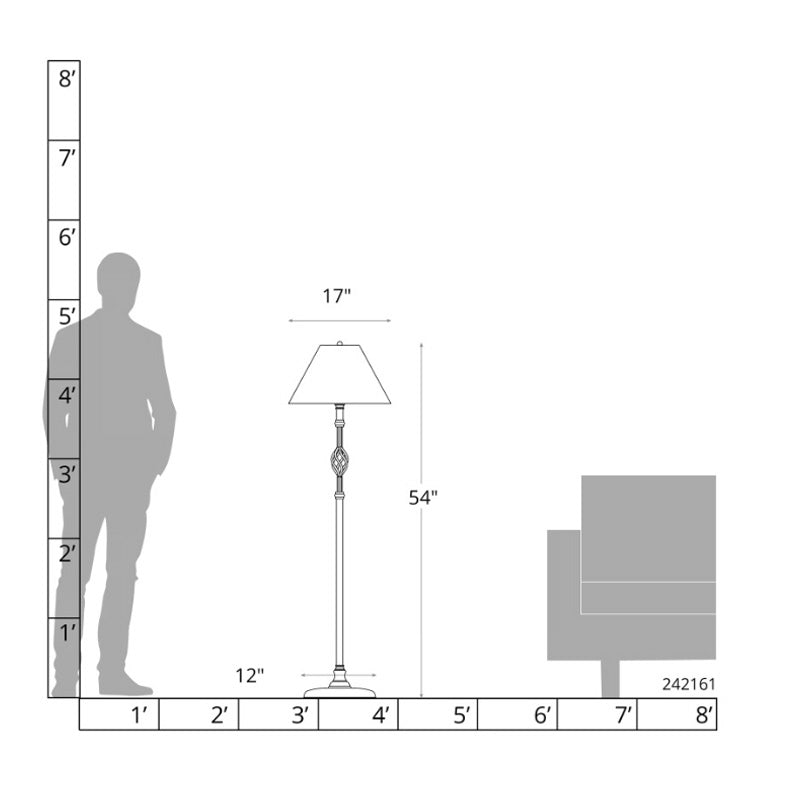 Hubbardton Forge 242161 Twist Basket 1-lt 55" Tall Floor Lamp