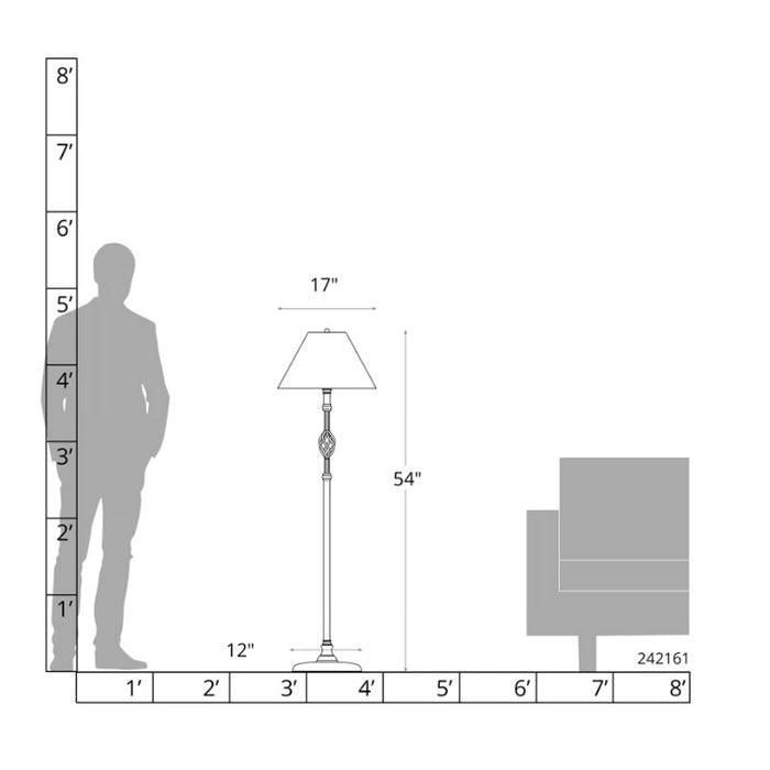 Hubbardton Forge 242161 Twist Basket 1-lt 55" Tall Floor Lamp