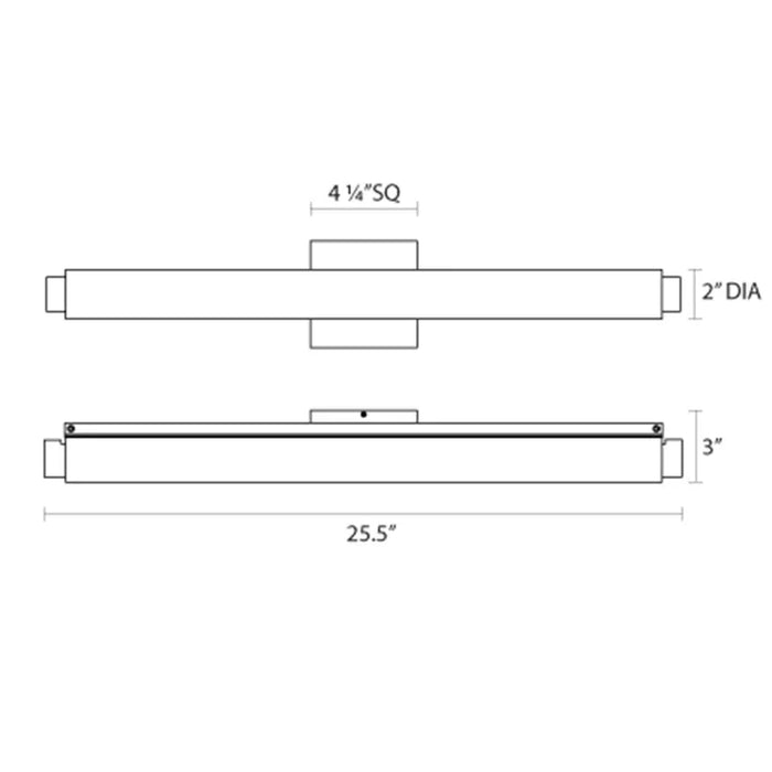 Sonneman 2431 Tubo Slim 26" LED Bath Bar - Drum Trim