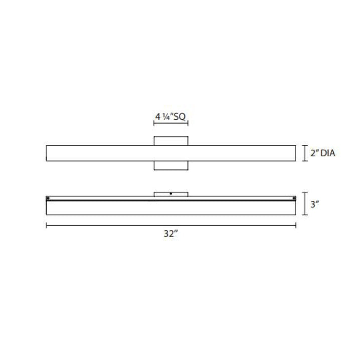 Sonneman 2432 Tubo Slim 32" LED Bath Bar - Flat Trim