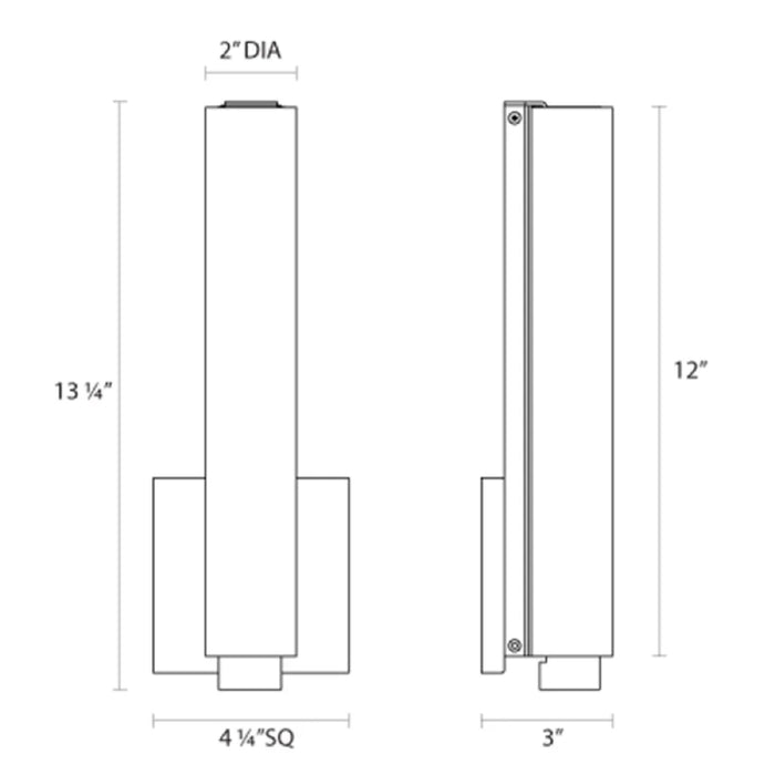 Sonneman 2440 Tubo Slim 13" Tall LED Sconce - Long Drum Trim