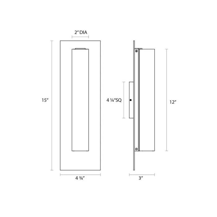 Sonneman 2441 Tubo Slim 15" Tall LED Panel Sconce - Flat Trim