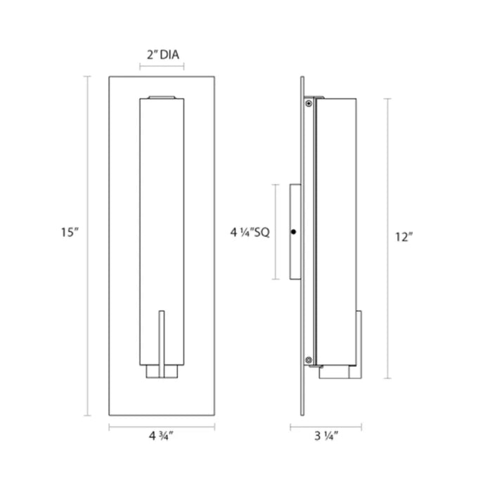 Sonneman 2441 Tubo Slim 15" Tall LED Panel Sconce - Long Spine Trim