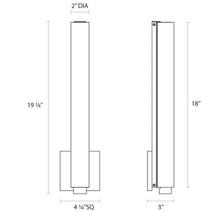 Sonneman 2442 Tubo Slim 19" Tall LED Sconce - Long Drum Trim