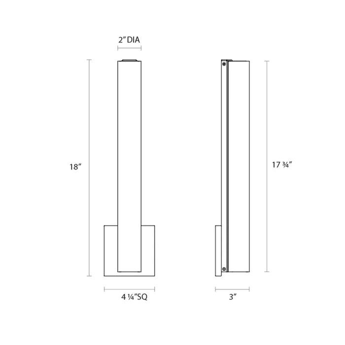 Sonneman 2442 Tubo Slim 18" Tall LED Sconce - Flat Trim