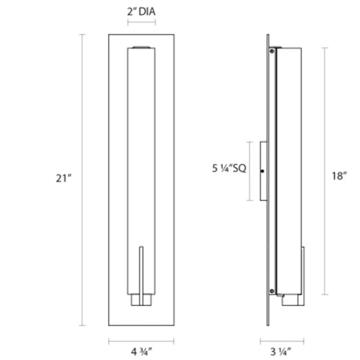 Sonneman 2443 Tubo Slim 21" Tall LED Panel Sconce - Long Spine Trim