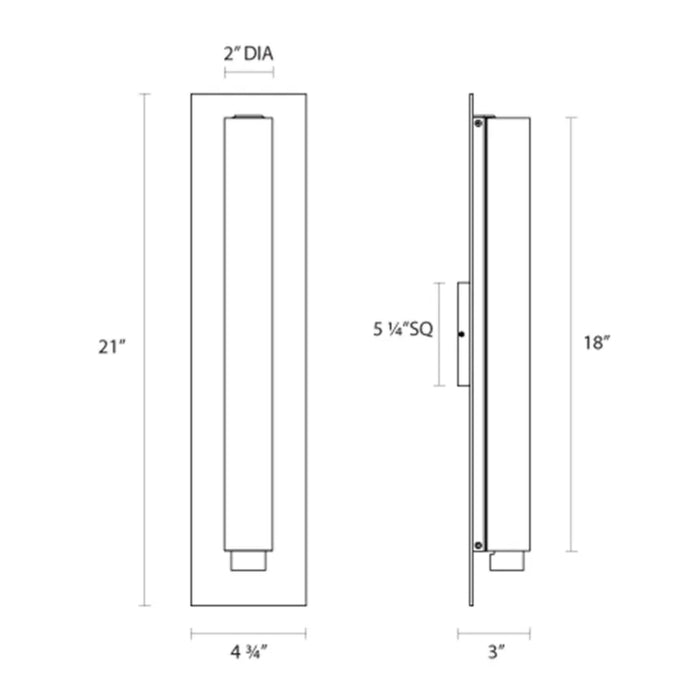 Sonneman 2443 Tubo Slim 21" Tall LED Panel Sconce - Long Drum Trim