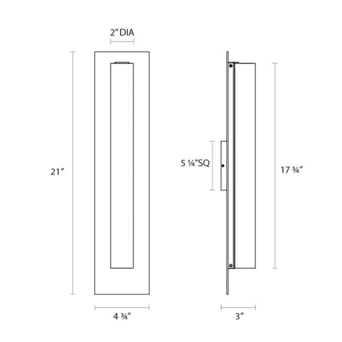 Sonneman 2443 Tubo Slim 21" Tall LED Panel Sconce - Flat Trim