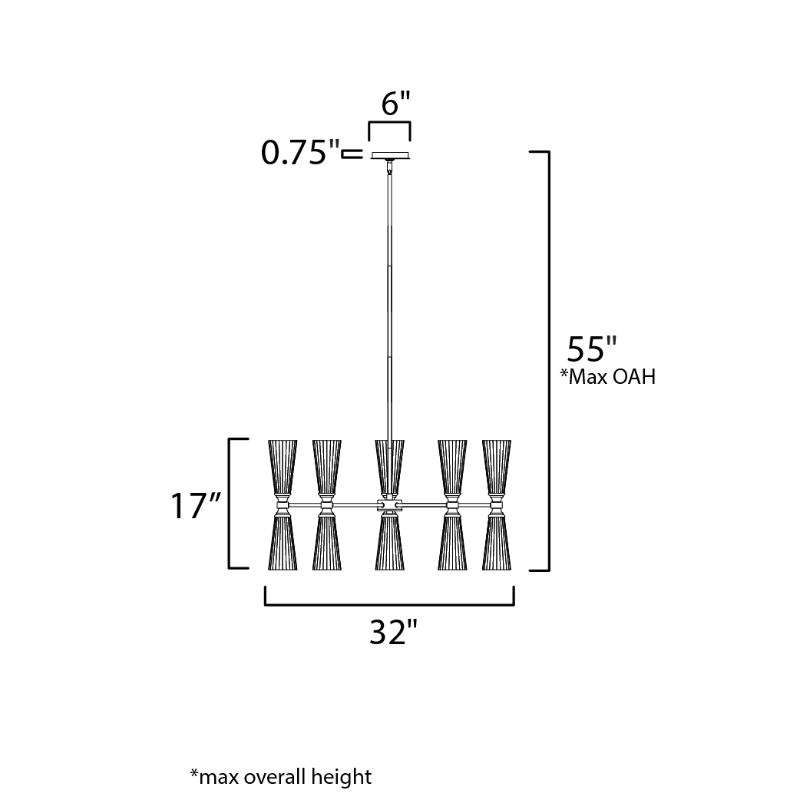 Maxim 24825 Krevat 10-lt 32" Chandelier