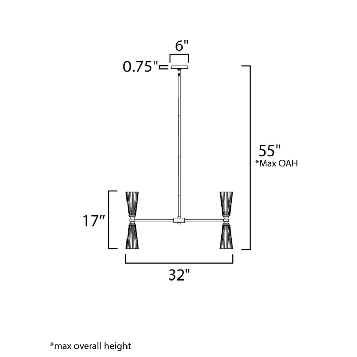 Maxim 24828 Krevat 8-lt 32" Chandelier