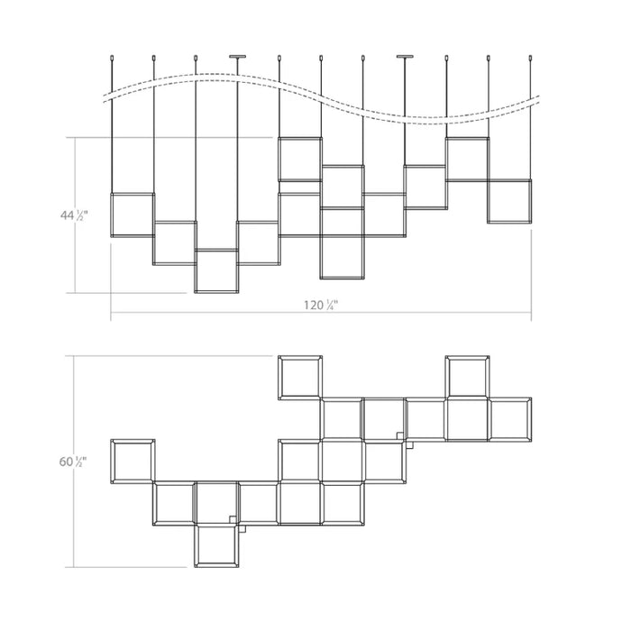 Sonneman 24Z0003 Cubix 12-lt 121" LED Pendant