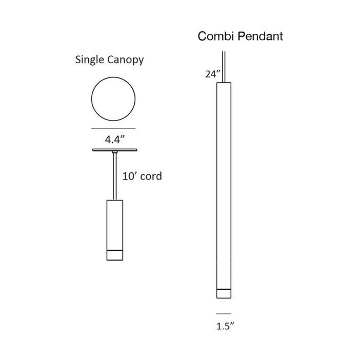 Koncept CMP-S1-S-24 Combi LED Pendant, Frosted Glass Ball
