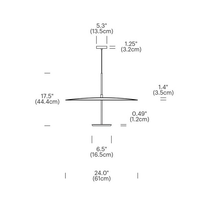 Pablo Designs Sky Dome 24" LED Pendant with Aluminum Shade