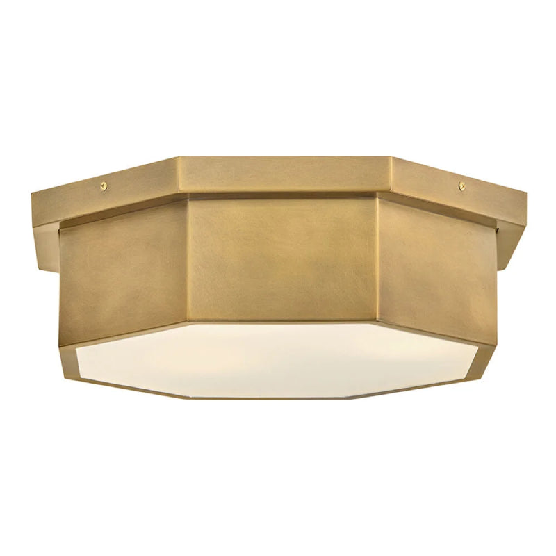 Hinkley 46993 Facet 3-lt 18" LED Flush Mount - Heritage Brass