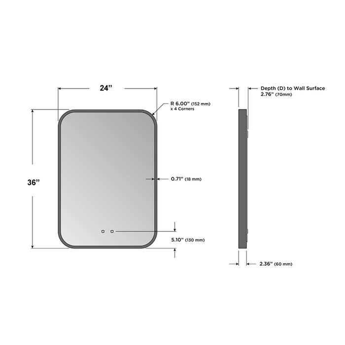 Electric Mirror Eminence 24" x 36" LED Lighted Mirror