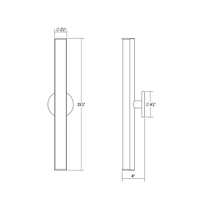 Sonneman 2502 Bauhaus Columns 24" Tall LED Bath Bar