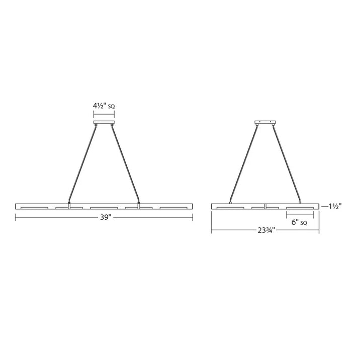 Sonneman 2577 Panels 7-lt 39" LED Pendant