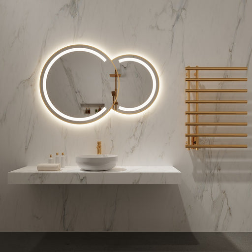 Paris Mirror Bubble Harmony 50" x 32" LED Vanity Front-Lit & Backlit Mirror - Gold