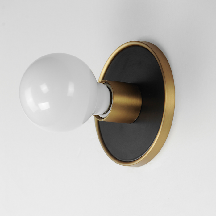Maxim 26091 Hollywood 1-lt 5" Wall Sconce -  Black/Natural Aged Brass