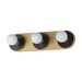 Maxim 26093 Hollywood 3-lt 20" LED Bath Vanity - Black Alabaster/Natural Aged Brass