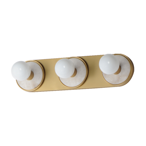 Maxim 26093 Hollywood 3-lt 20" LED Bath Vanity - White Alabaster/Natural Aged Brass